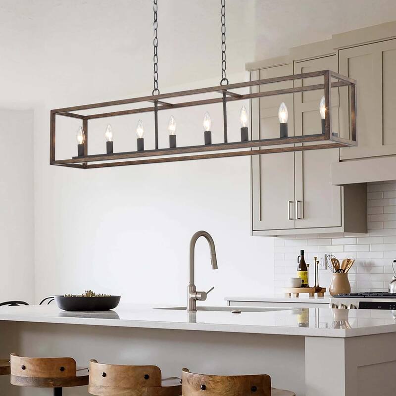 Acroma 8 - Light Kitchen Island Linear Chandelier-UL Certified - N/A