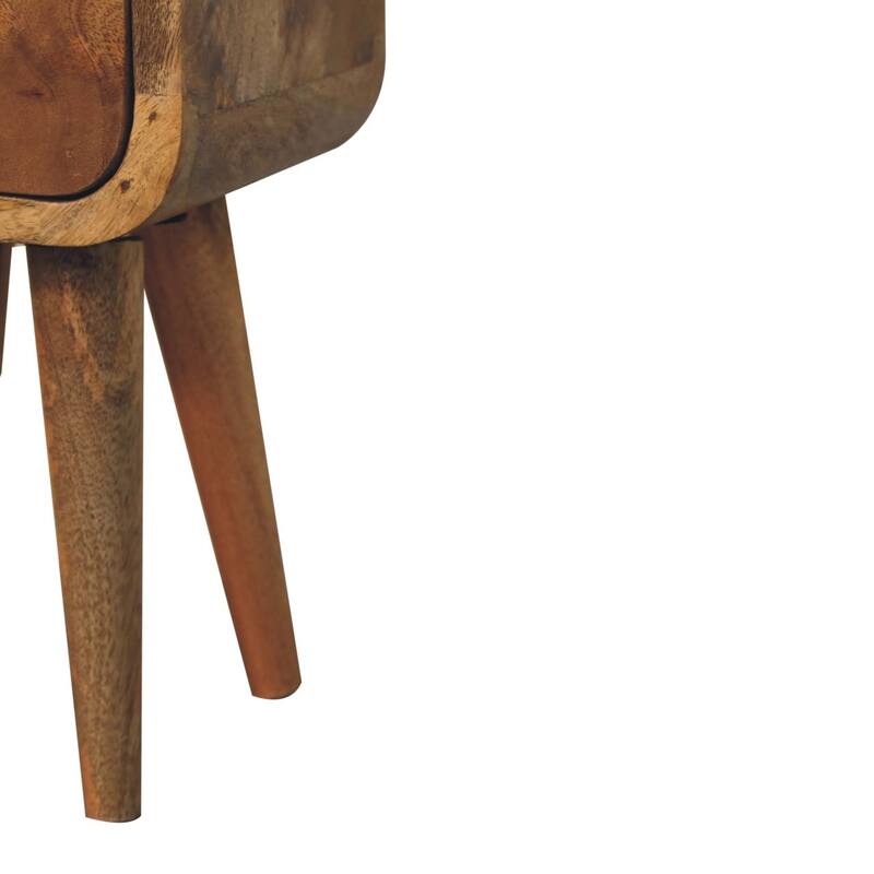 Solid Wood Extra Mini Curved Oak-ish Bedside