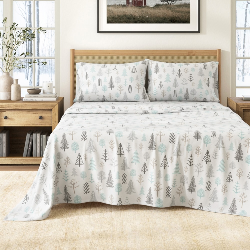 Linery & Co. Winter Turkish Cotton Double-Brushed Flannel Bed Sheet Set