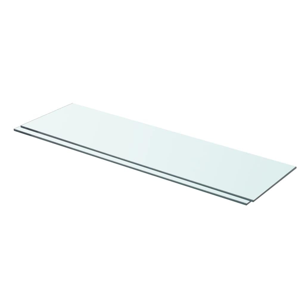 vidaXL Shelves 2 pcs Panel Glass Clear 27.6"x7.9"