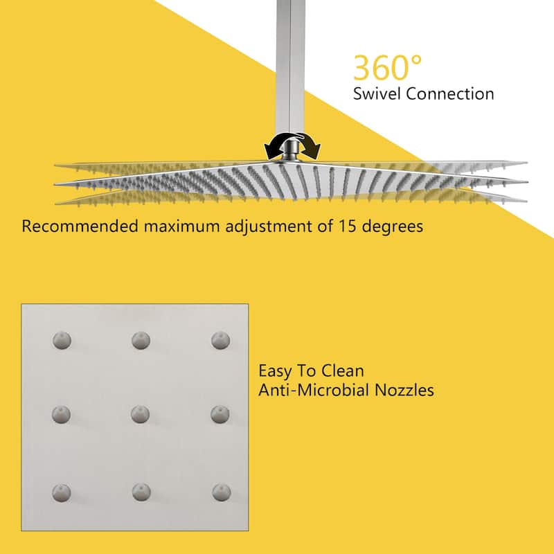 2-Function 10/12/16 In Ceiling Mounted Shower System