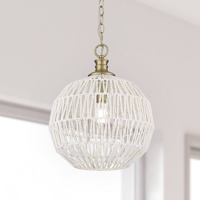 Florence 14" Wide 1-Light Medium Pendant with Rope Shade