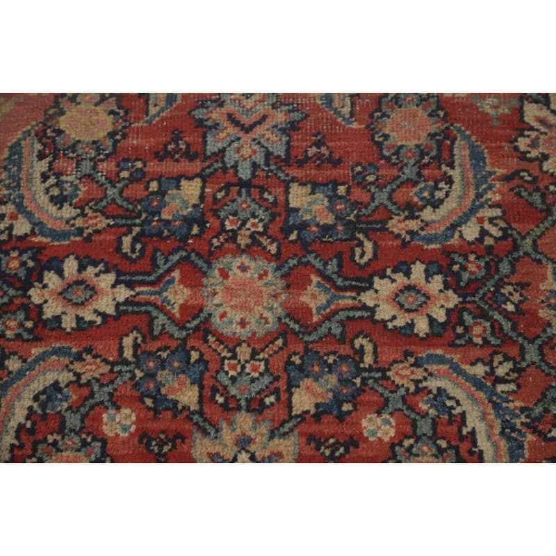 Hand Knotted Oriental 100% Wool Carpet Traditional Floral Oranges & Rust Mahal Area Rug - 10' 7'' X 7' 3''