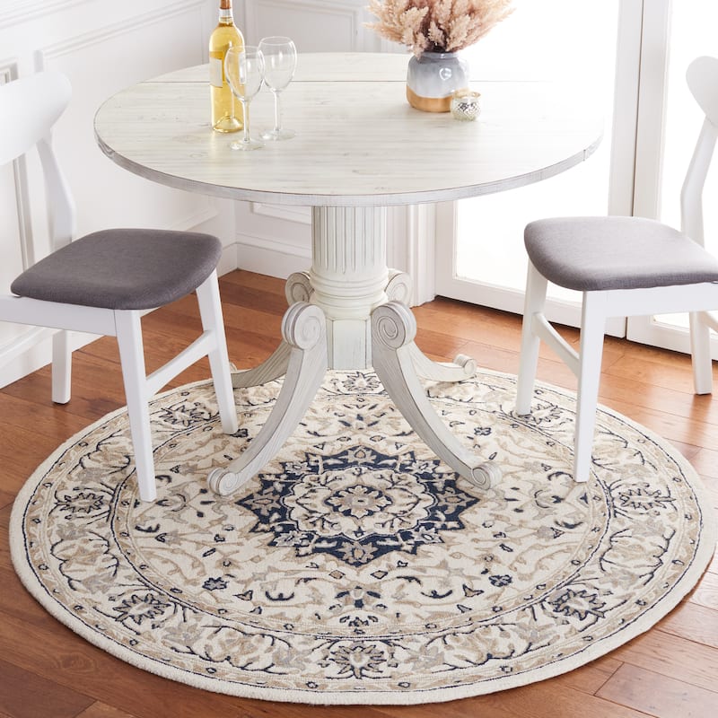 SAFAVIEH Handmade Micro-Loop Dashurie Transitional Medallion Wool Rug-
