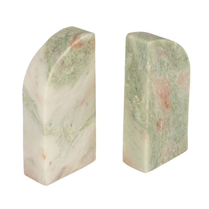 Half Arch Marble Bookends - 6.0"L x 1.5"W x 6.0"H - Green