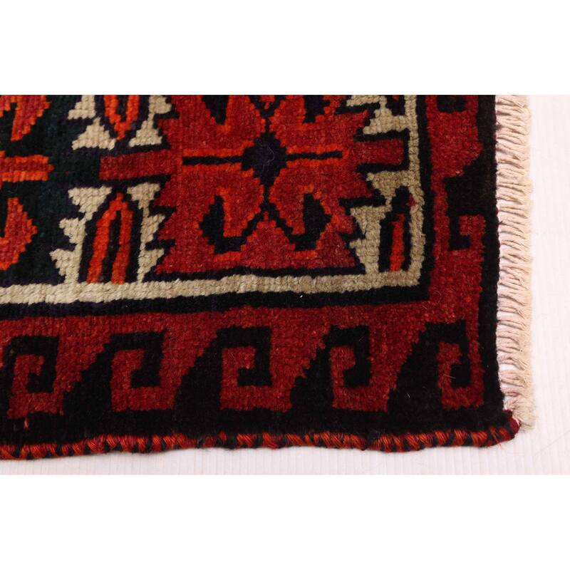 ECARPETGALLERY Hand-knotted Melis Vintage Dark Red Wool Rug - 6'0 x 7'4