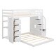 preview thumbnail 20 of 30, Twin Over Full Bunk Bed with 3-Layer Shelves, Drawers, Storage Stairs, Space-Saving, Multi-Functional Design, Grey