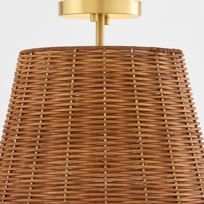 Quorum International 2893-13 Wicker 3 Light 13" Wide Semi-flush