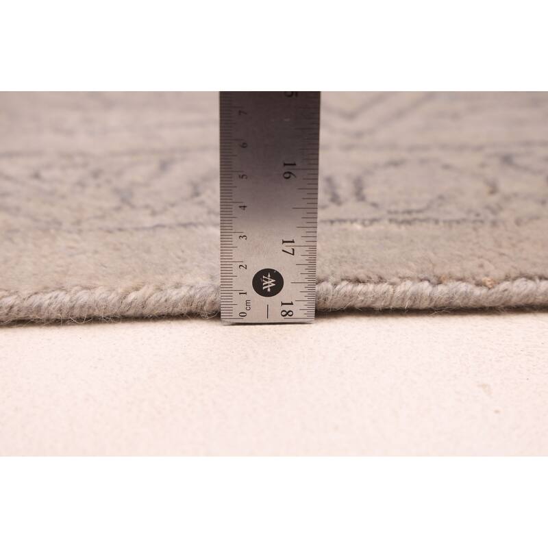ECARPETGALLERY Hand Loomed Elysian Grey Viscose, Wool Rug - 6'6 x 9'10