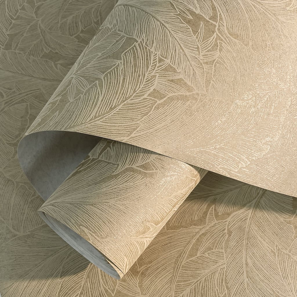 Seabrook Designs Deco Banana Leaf Nonwoven Unpasted Wallpaper