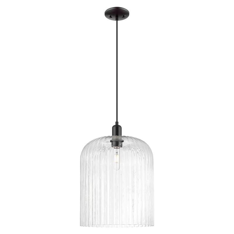 Innovations Lighting Downtown Urban - Bridal Veil - 1 Light 12" Cord Hung Mini Pendant - Clear Shade/Matte Black