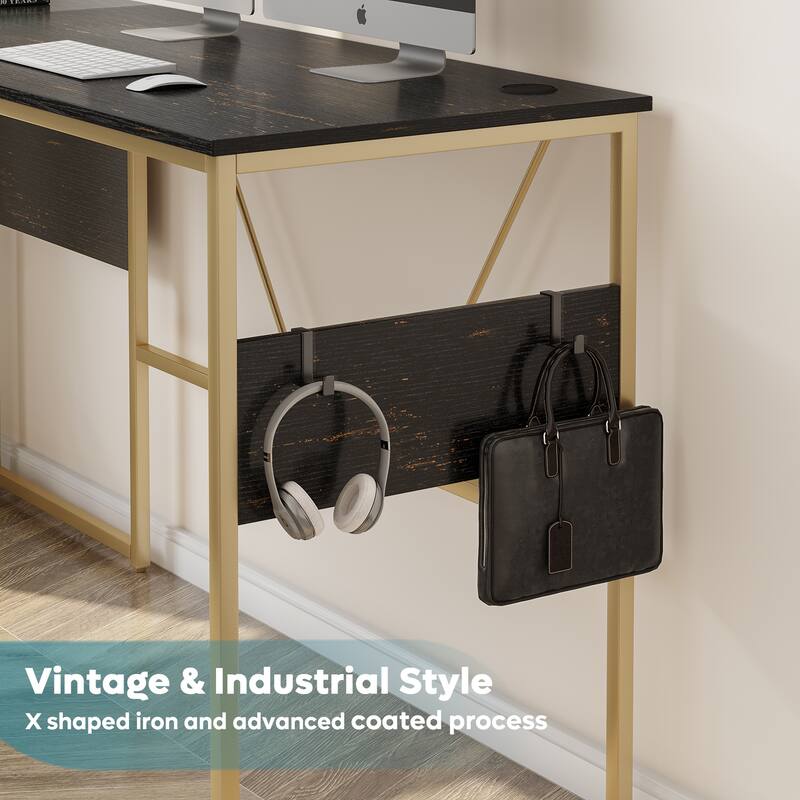 60'' L Shaped Desk with Storage Cabinet Office Computer Desk