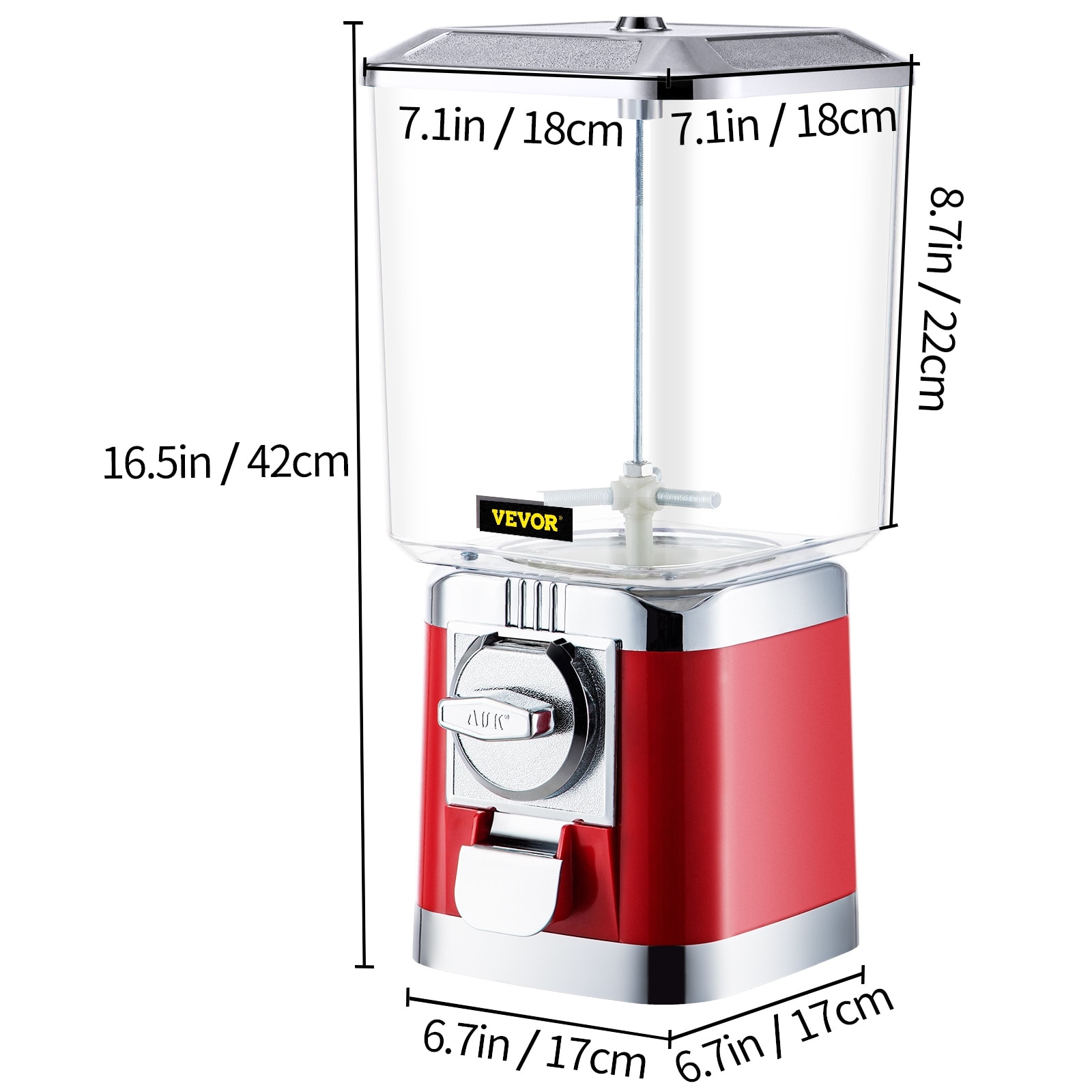 Great Northern Popcorn Red Gumball Machine - Mini Candy Dispenser for Small  Gumballs, Jellybeans, and More in the Specialty Small Kitchen Appliances  department at