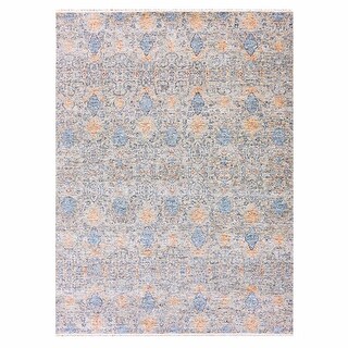 Shahbanu Rugs Storm Gray Natural Dyes Tone on Tone Obscured and Subtle ...