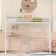 preview thumbnail 1 of 22, Twin Size Metal Loft Bed wL-shaped Desk, Bookshelf, Ladder, Guardrail White - Twin