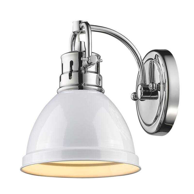 Golden Lighting Duncan Single Light 9" Tall Bathroom Sconce - White