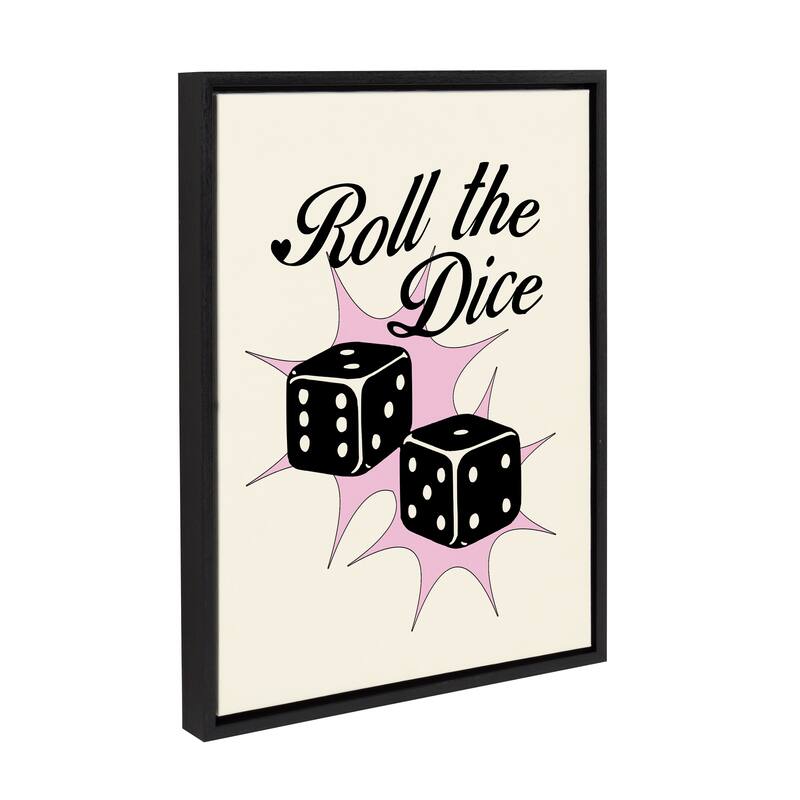 Kate and Laurel Sylvie Feeling Lucky Framed Canvas by Alli Standefer - 18x24 - Black