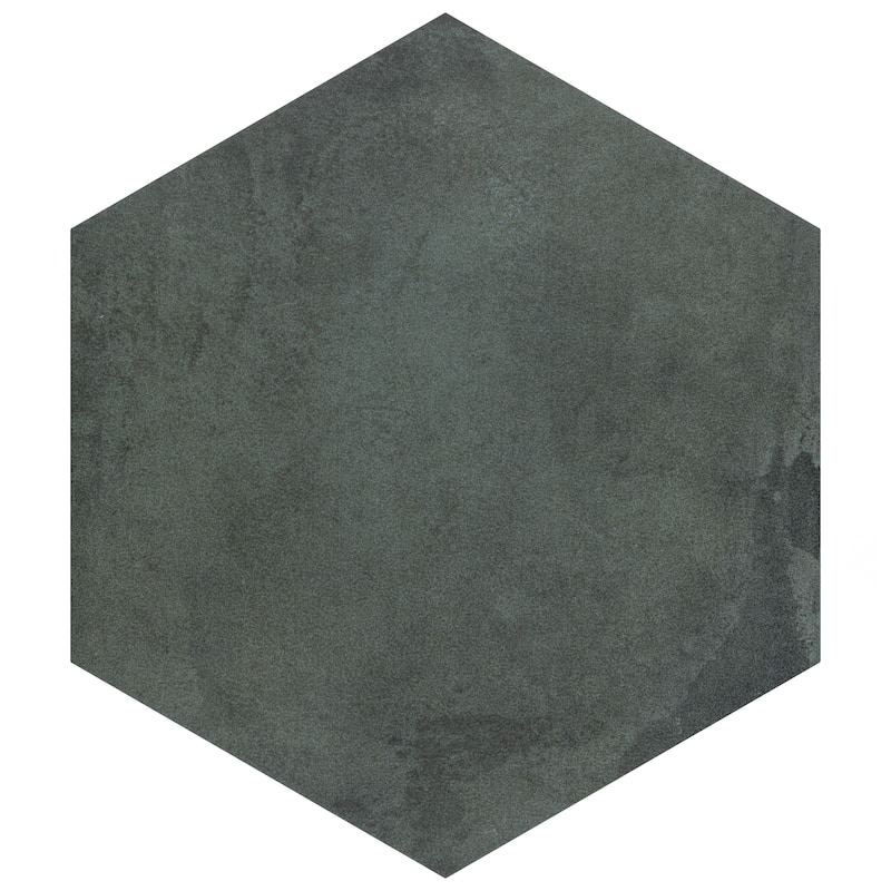 Merola Tile Industrial Hex Green 8-1/2" x 9-7/8" Porcelain Floor and Wall Tile
