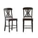 preview thumbnail 5 of 10, Brunico Two-Tone Counter Height Chairs (Set of 2) Antique Black Scroll Back