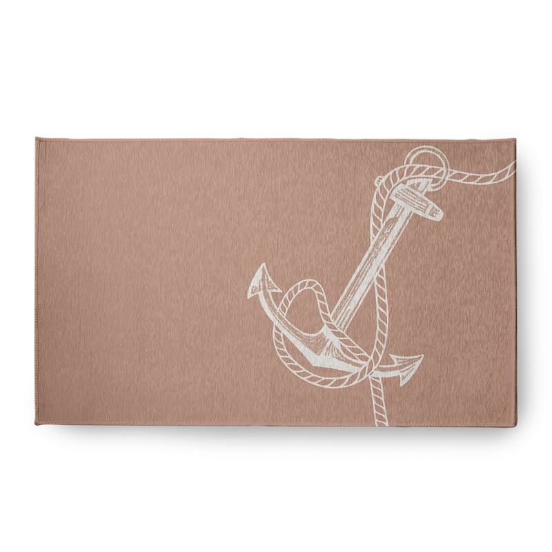 Anchored Nautical Chenille Rug - Mauve - 18" x 30"