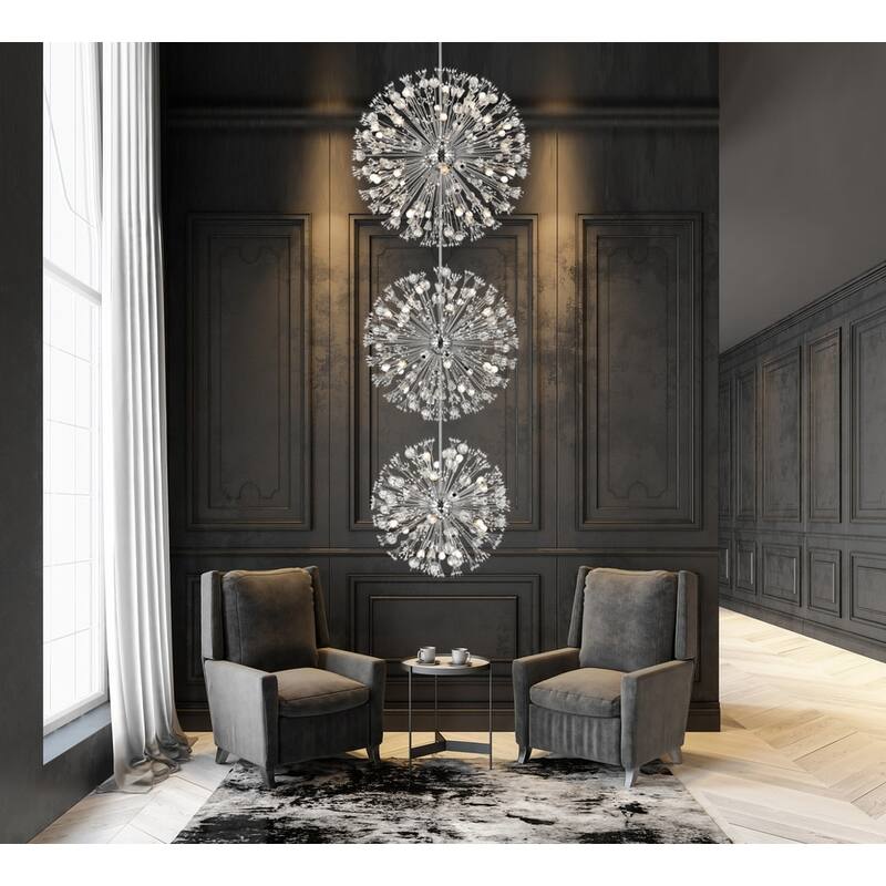 Elegant Lighting 2500G44L3 Vera 74 Light 44" Wide Crystal Sputnik