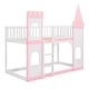 preview thumbnail 11 of 14, Fun Design Twin over Twin Pink Castle Shape Bunk Beds, Kids Bunk Beds