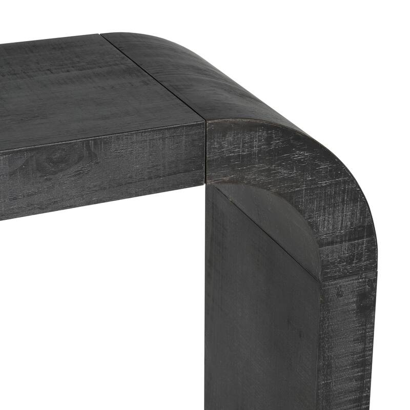 52" Wood Console Table with Curved Edge