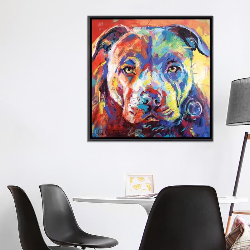 iCanvas "Staffordshire Bull Terrier" by Jos Coufreur Framed