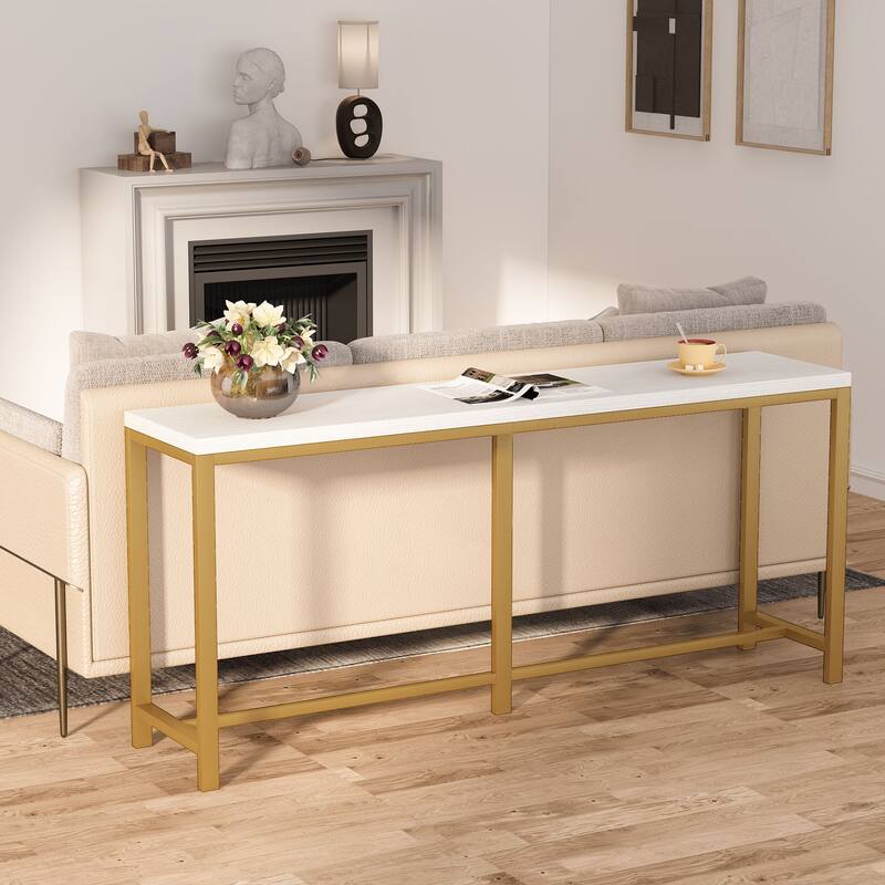 70.9 inch Narrow Long Sofa Table Behind Couch, Rustic Console Table Entryway Table