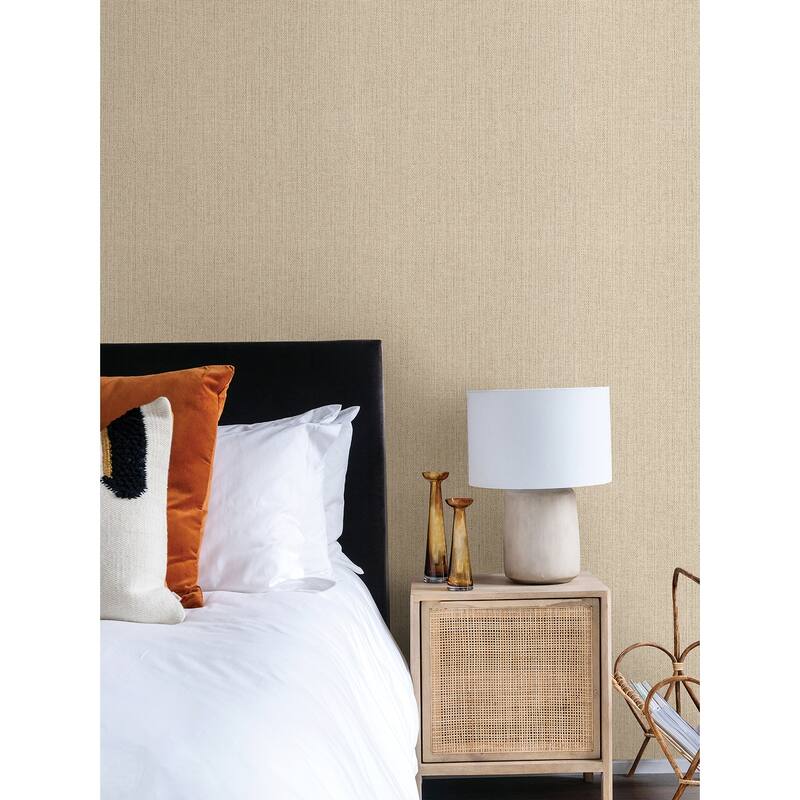 Advantage Hoshi Beige Woven Wallpaper - 20.9in x 396in x 0.025in - 20.9in x 396in x 0.025in