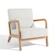 preview thumbnail 141 of 161, 25" W Mid Century Upholstered Wood Accent Chair with Pillow