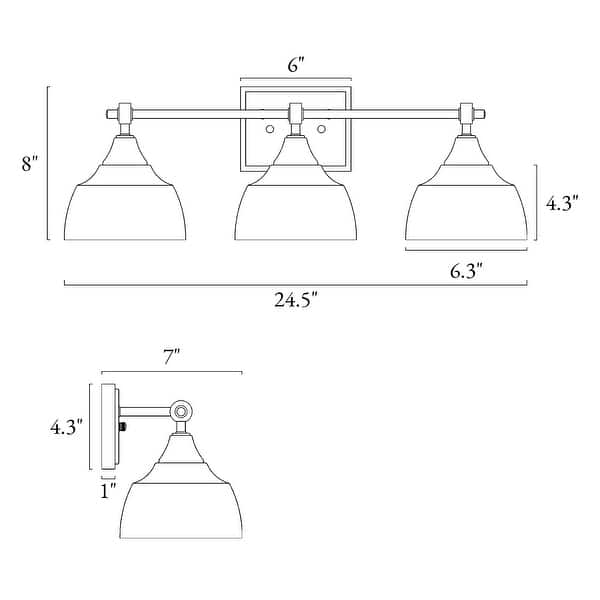 dimension image slide 2 of 4, Modern Farmhouse 1/3/4-Light Black Gold Bathroom Vanity Light Glass Wall Sconce