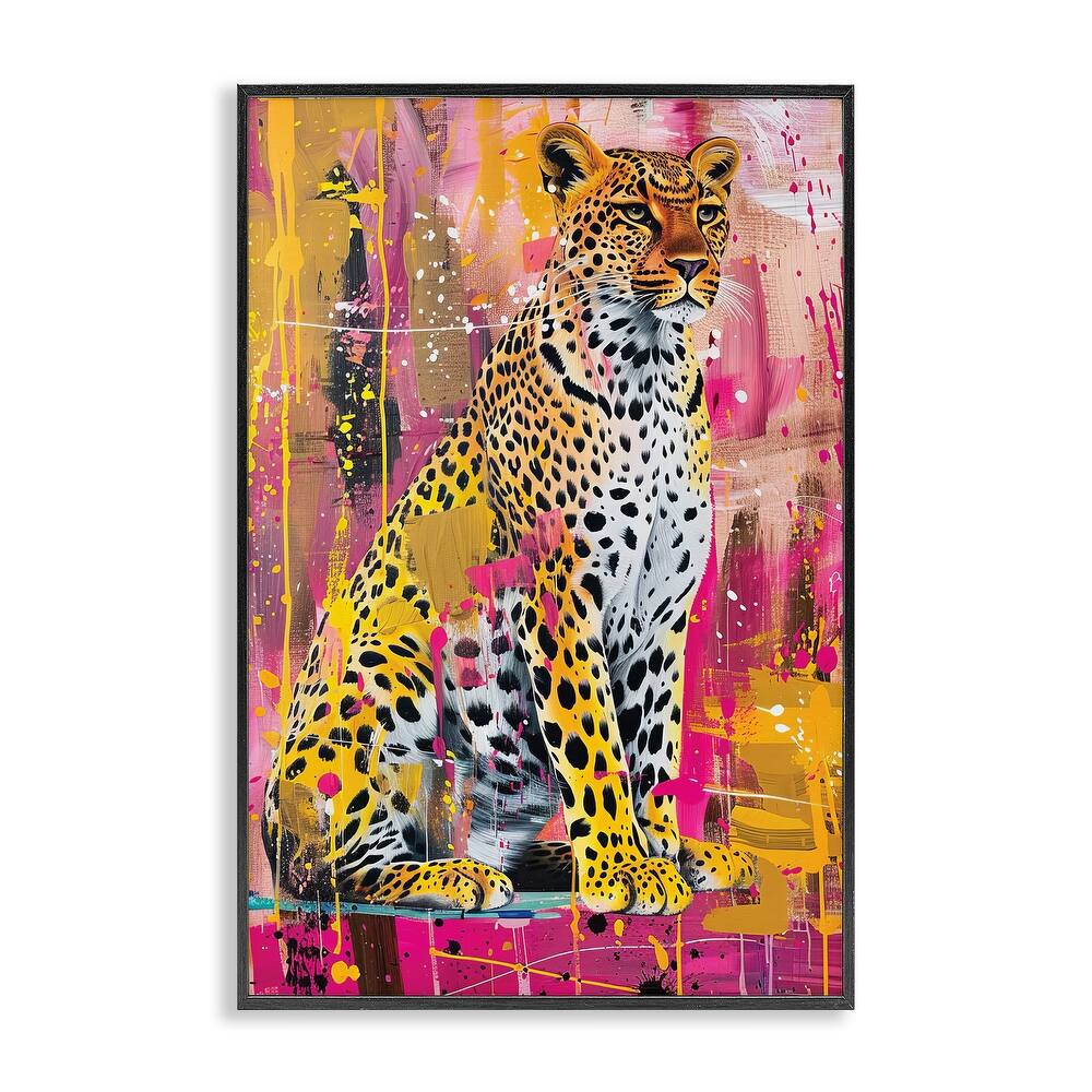 Stupell Urban Abstraction Cheetah Framed Giclee Art Design By LSR Design Studio
