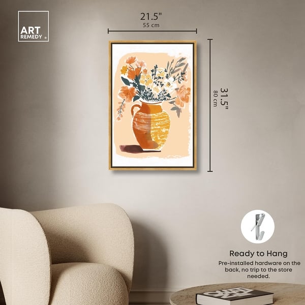 dimension image slide 7 of 24, Mid Autumn Flowers Canvas Boho Colorful Wall Art by Art Remedy