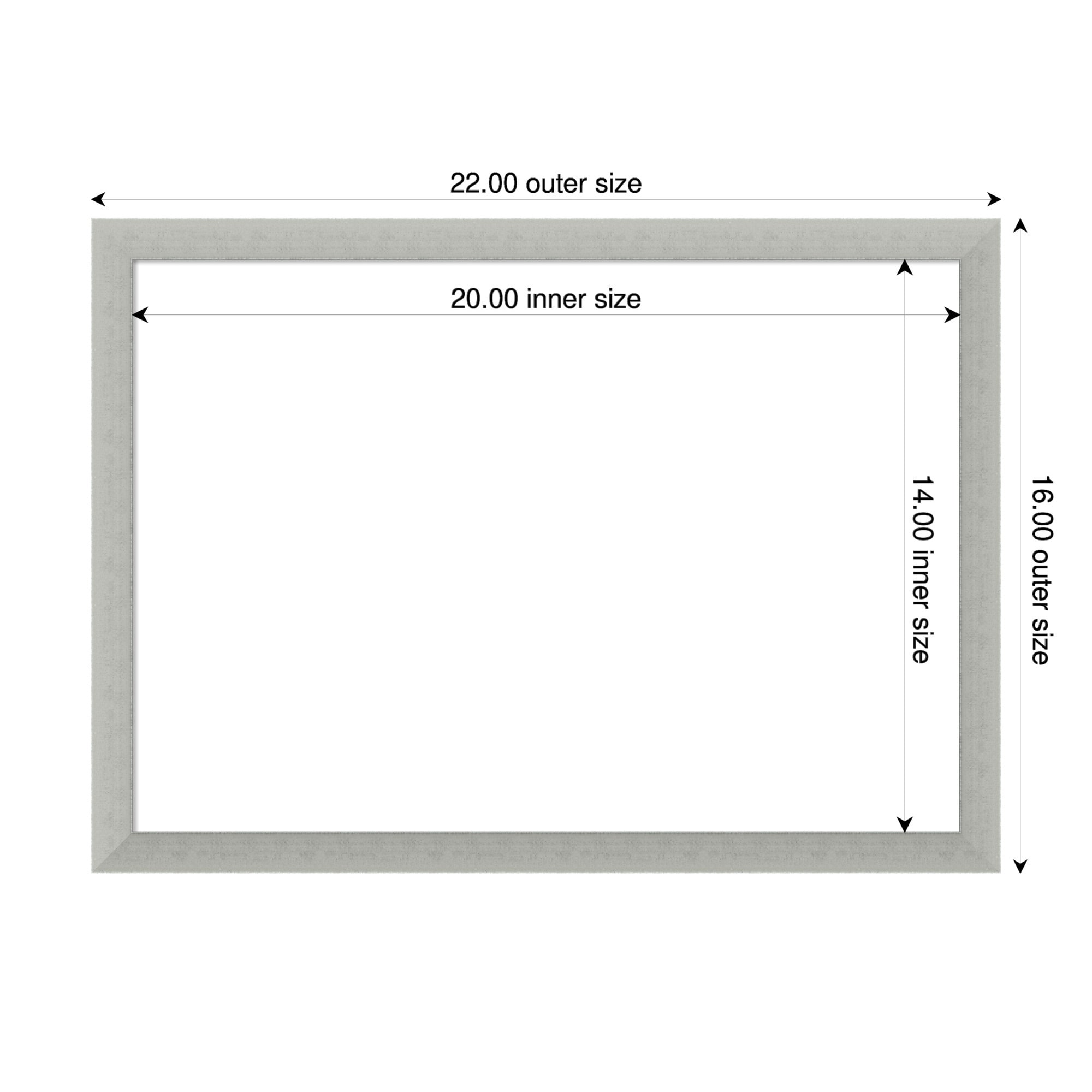 Amanti Art Silver Leaf Framed Dry Erase Magnetic Board