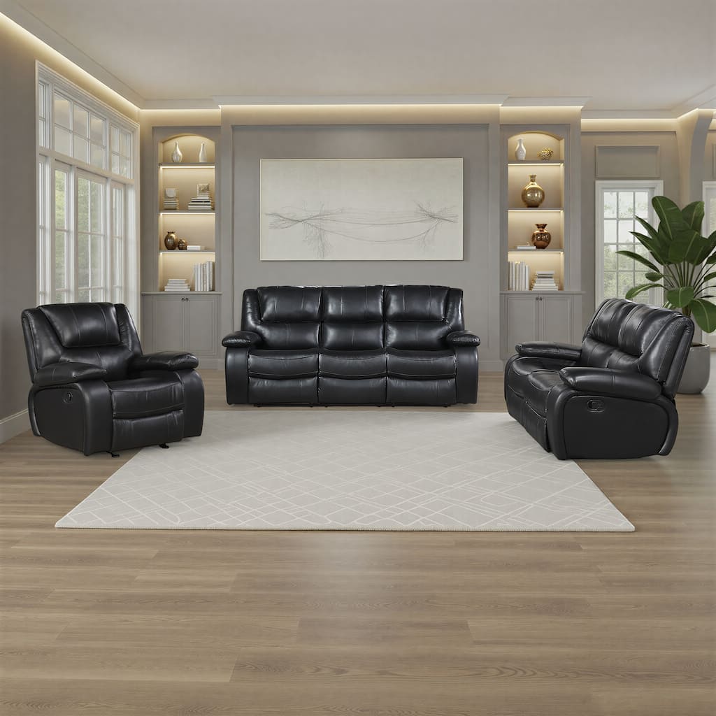 Fremont & Park Baron 3-Piece Leather Match Manual Reclining Sofa Set
