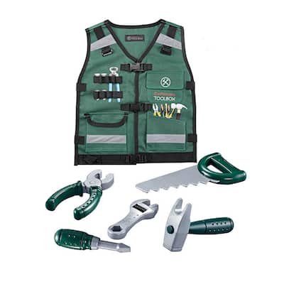 Engineering Dress Up Construction Worker Costume Role Play Kit Set Machine-washable costume with wipe-clean accessories