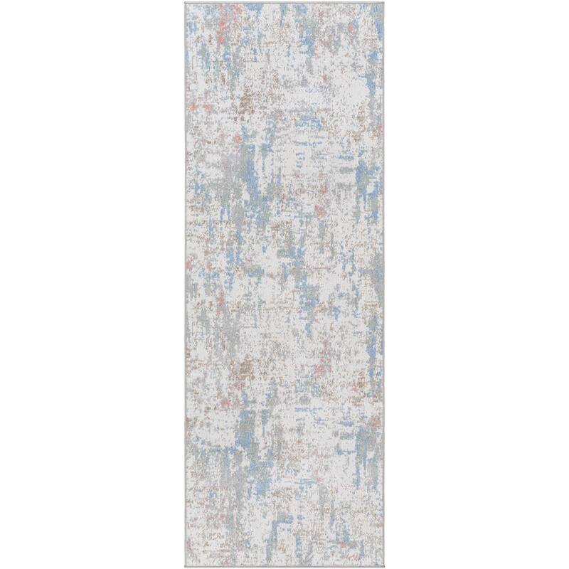 Artistic Weavers Lavadora Casual Modern Machine Washable Area Rug - Blue/Grey - 2' 7" x 7' 3"
