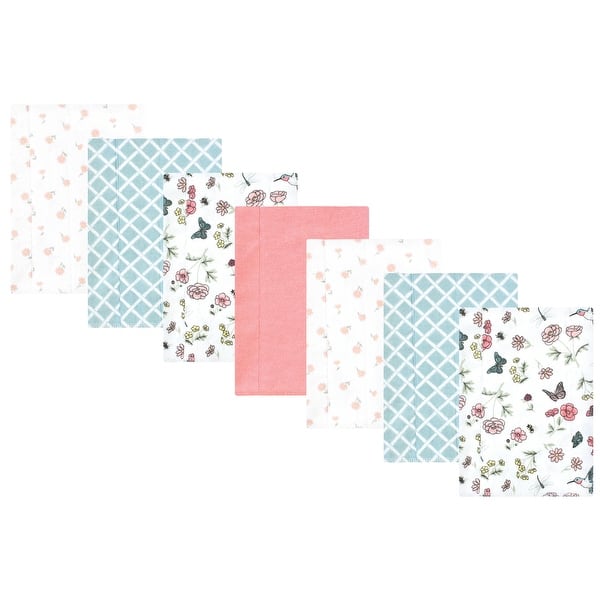 slide 1 of 1, Hudson Baby Infant Girl Cotton Flannel Burp Cloths, Hummingbird Garden 7 Pack, One Size - Hummingbird Garden 7 Pack - One Size One Size - Hummingbird Garden 7 Pack