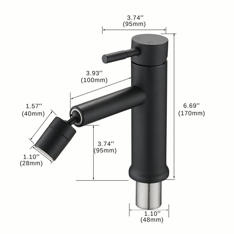Topcraft Single Handle Bathroom Sink Faucet with 360° Swivel Faucet