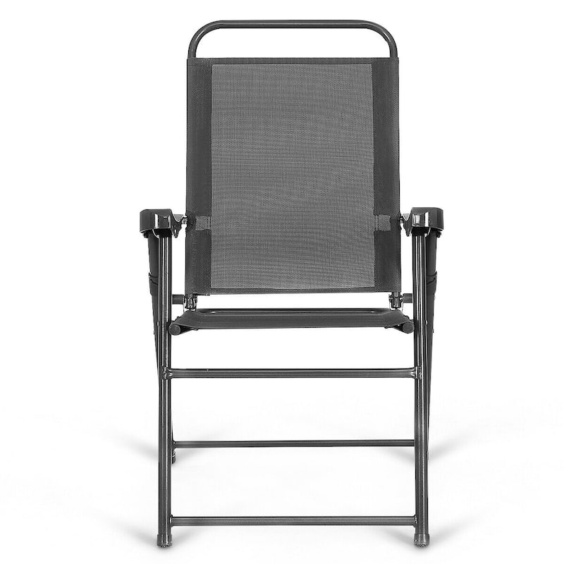 Costway 4PCS Outdoor Patio Folding Chair Armrest Portable Camping Lawn