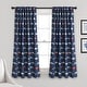 preview thumbnail 1 of 3, Lush Decor Race Cars Room Darkening Curtain Panel Pair 63 Inches - Navy