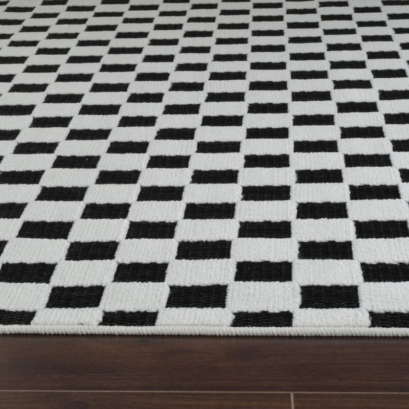 Altoz Abstract Shapes Weather Resistant Sleek Contemporary Outdoor Rug