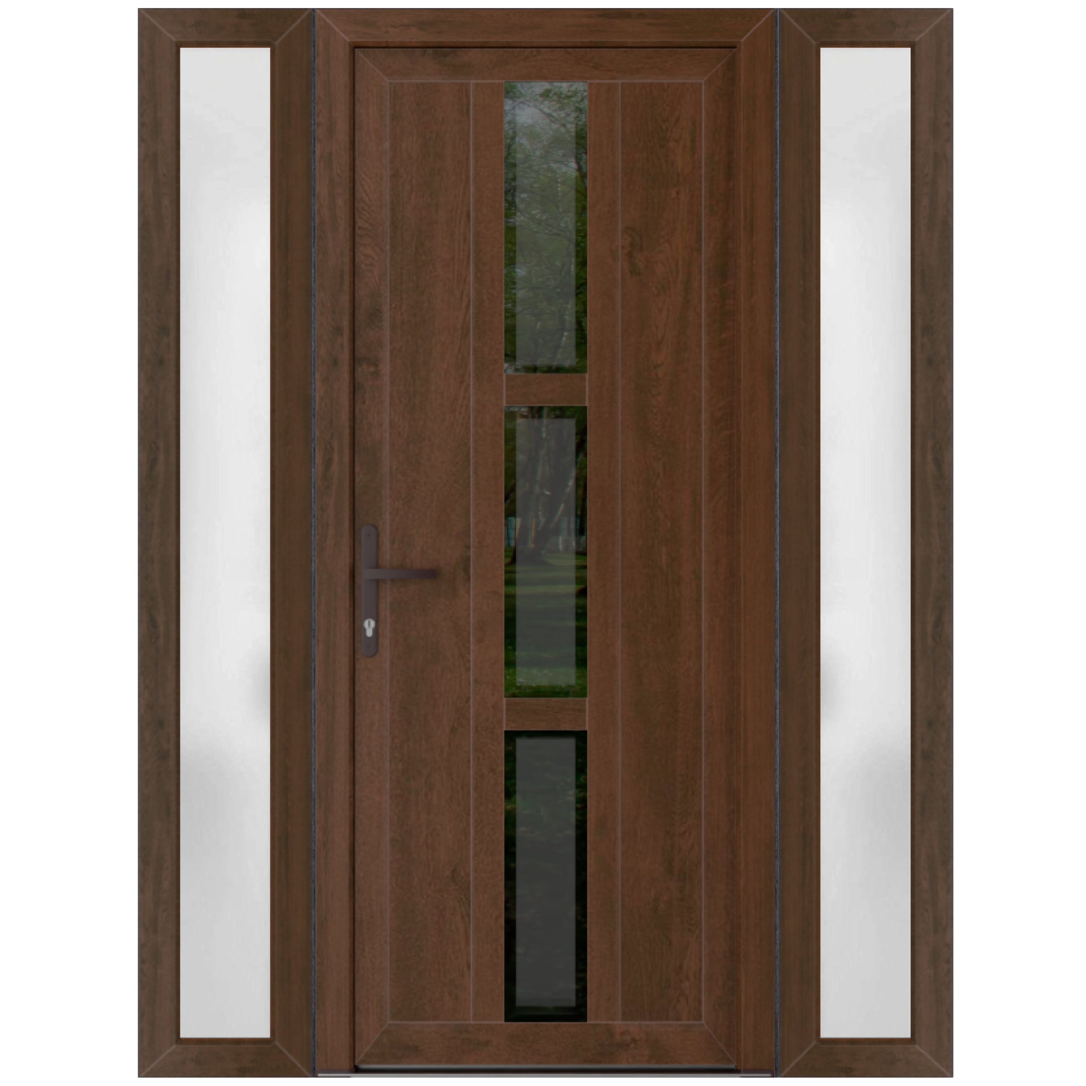 VDOMDOORS Manux 8112 Walnut uPVC Exterior Door