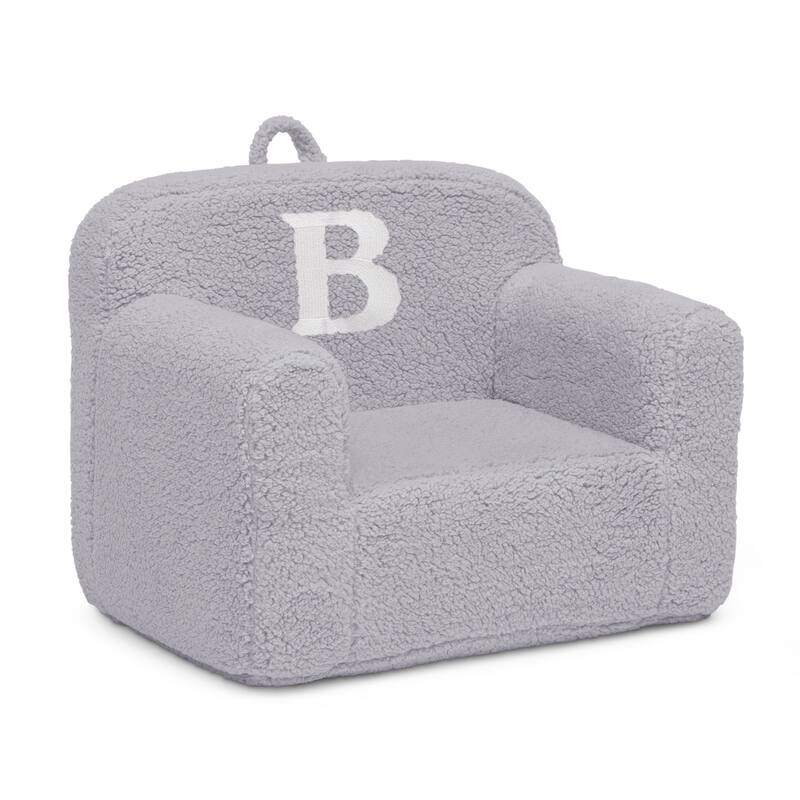 Personalized Monogram Cozee Sherpa Chair - Customize with Letter B - Foam Kids Chair for Ages 18 Months and Up