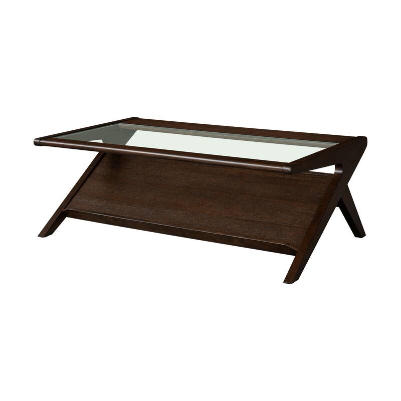 INK IVY Rocket Wood & Tempered Glass Coffee Table
