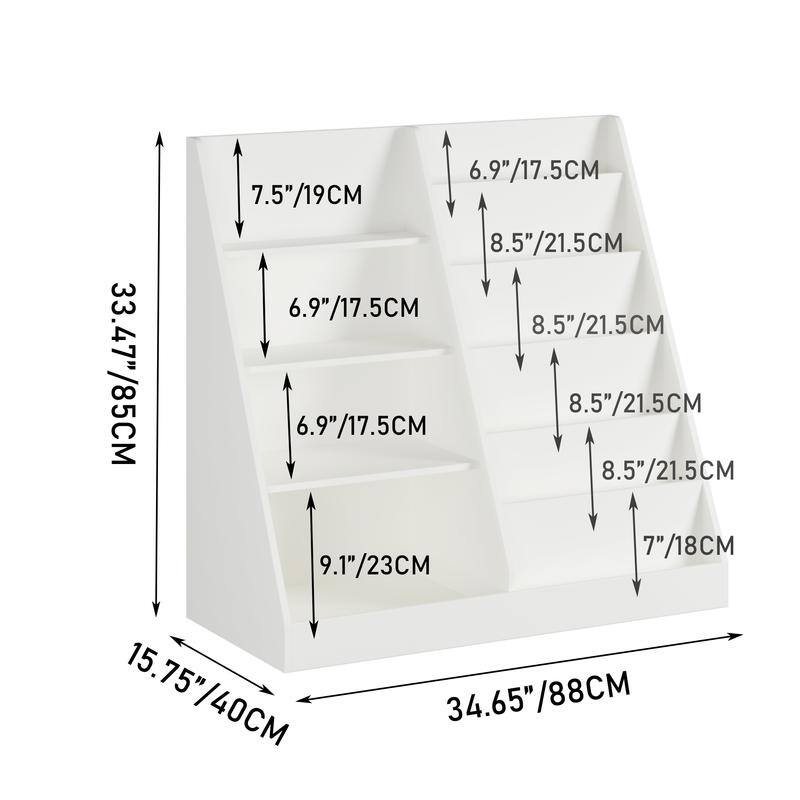 4-Tier Wooden Kids Bookshelf & Toy Organizer with Storage Bin, Modern Display Bookcase for Nursery Playroom