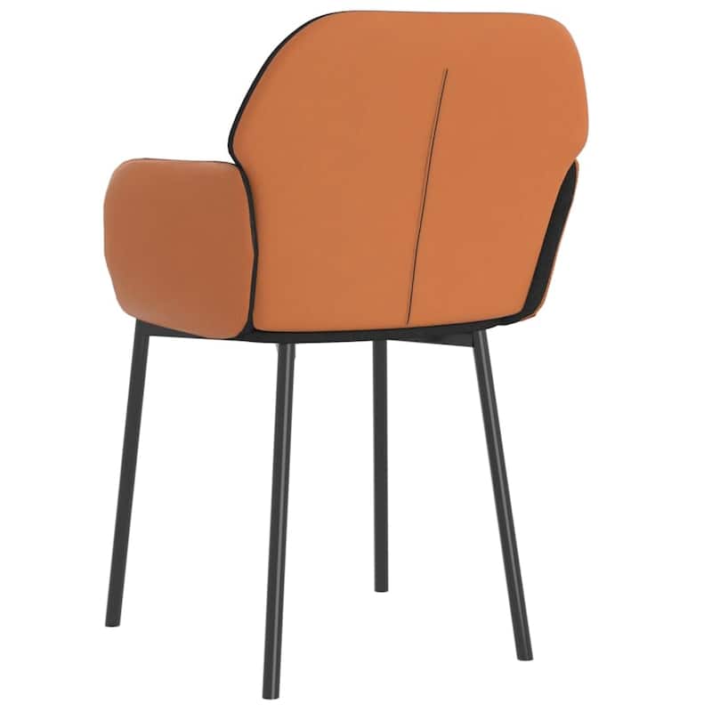 vidaXL Dining Chairs 2 Pcs Accent Upholstered Chair Fabric and Faux Leather - 21.3" x 23.2" x 29.9"