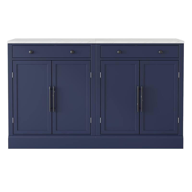 High Kitchen Pantry, Tall Kitchen Hutch, Display Cupboard Cabinet with Adjustable Shelf