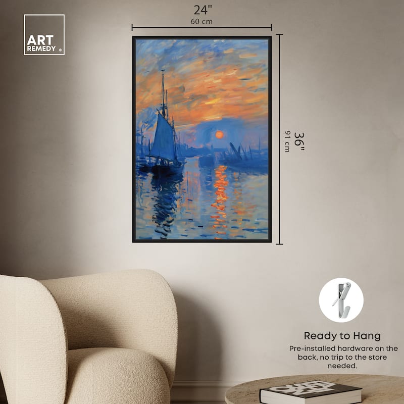 Art Remedy Till Dusk Framed Sailing 1 Piece Canvas Wall Art